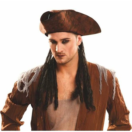 Accesorios disfraz pirata: sombrero con trenzas para niños