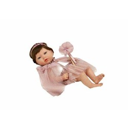 Muñeca Reborn Arias 38 cm con atuendo rosa y manta