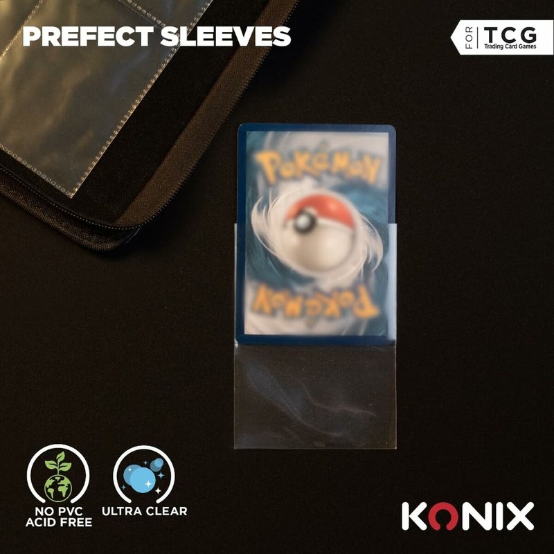 Detalle de fundas resistentes cartas KONIX, ideales para niños