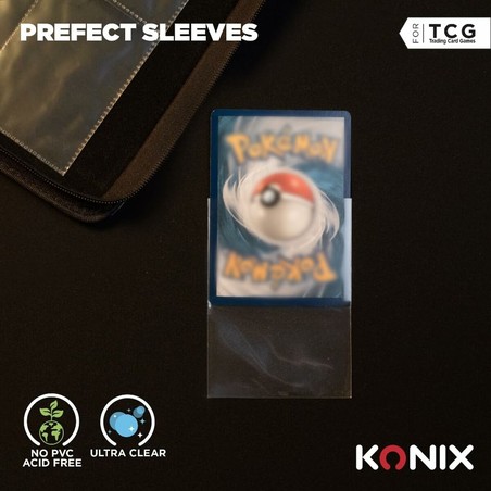 Detalle de fundas resistentes cartas KONIX, ideales para niños