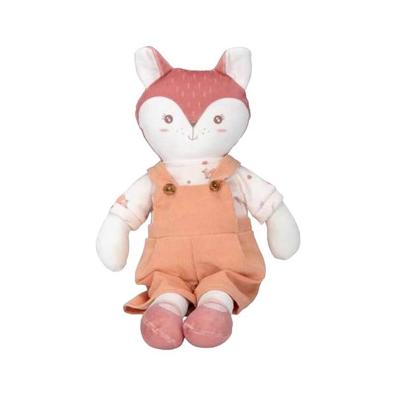 Muñeca suave infantil de tela color naranja
