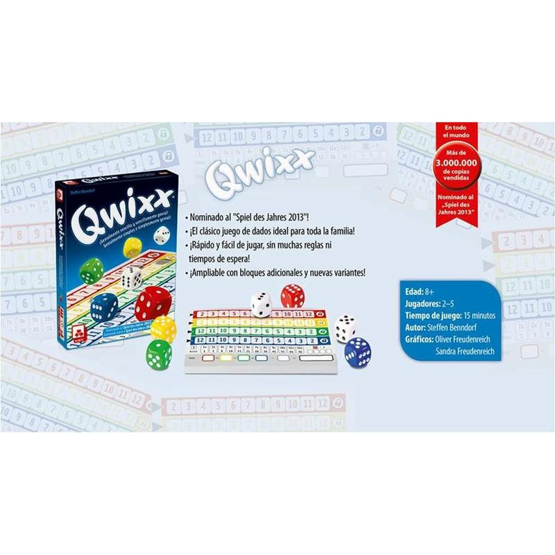 Juego Qwixx ideal para desarrollar el cálculo mental en casa