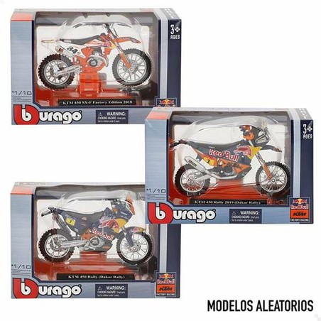 Motocicleta Bburago KTM Cross 1:18, réplica detallada de juguete