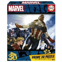 Puzzle 3D Marvel Educa con superhéroes en acción, ideal para jóvenes constructores