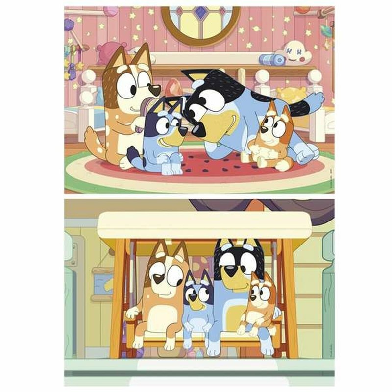 Caja del set de 2 puzzles Bluey, un regalo perfecto para niños y fans de la serie.