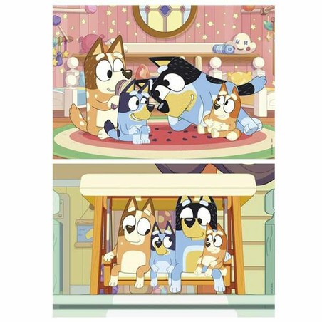 Caja del set de 2 puzzles Bluey, un regalo perfecto para niños y fans de la serie.