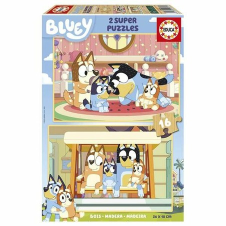 Puzzles didácticos infantiles de Bluey, promoviendo la concentración y el aprendizaje.
