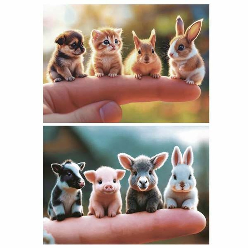 Set 2 puzzles animales Educa Baby, juguete desarrollo motricidad fina para 3 años