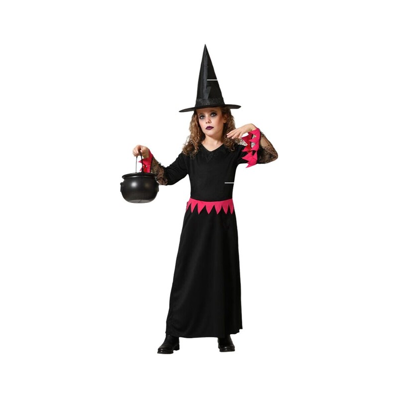 Vestido de bruja rosa para Halloween de niña