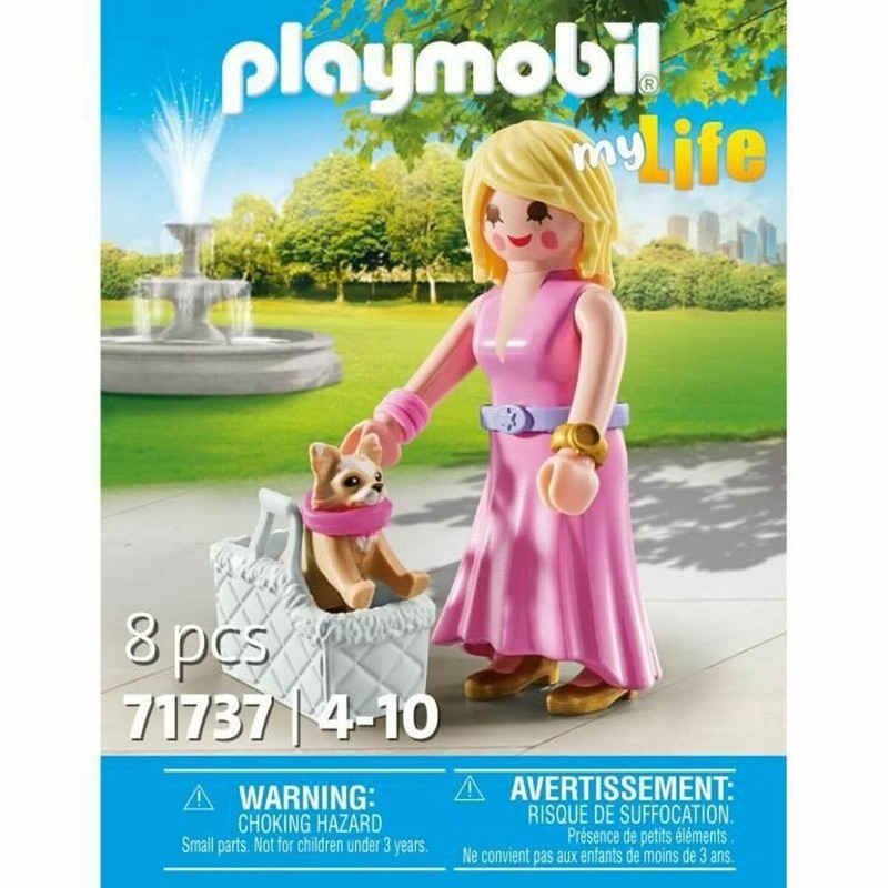 Figura Playmobil It-girl con Chihuahua, set construcción educativo para niños