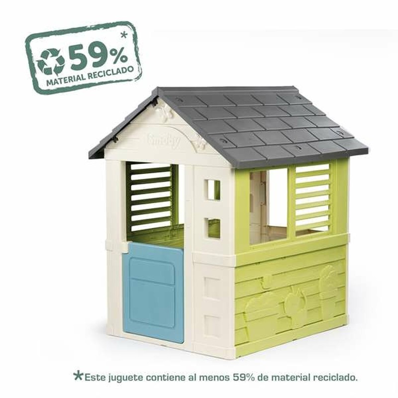 Detalle lateral de la casita para jardín Smoby Jolie, ideal para juegos de rol