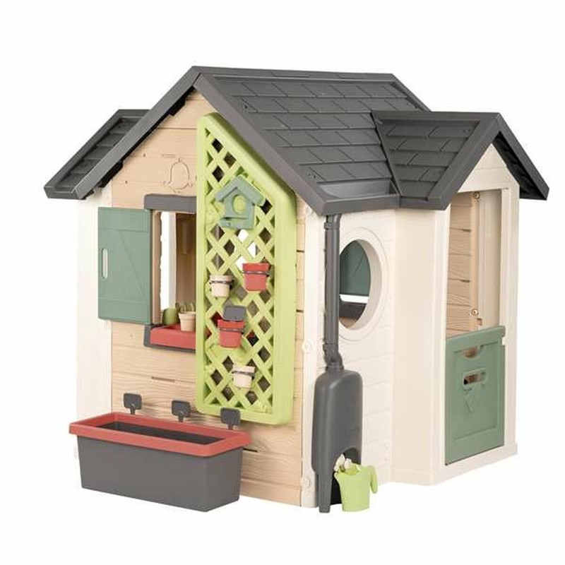 Detalle de la casita de plástico resistente UV Smoby Life Garden