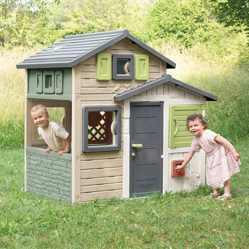 Casita de plástico resistente Smoby para juego al aire libre niños