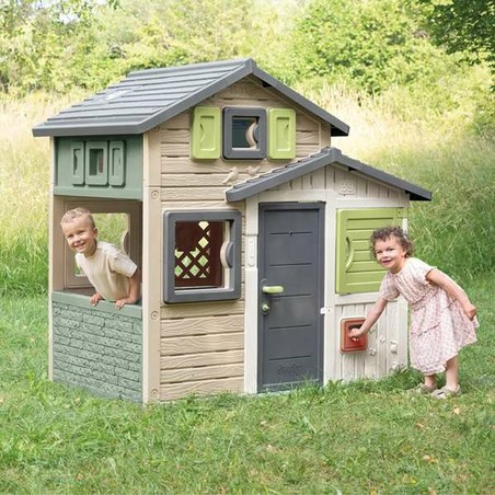 Casita de plástico resistente Smoby para juego al aire libre niños