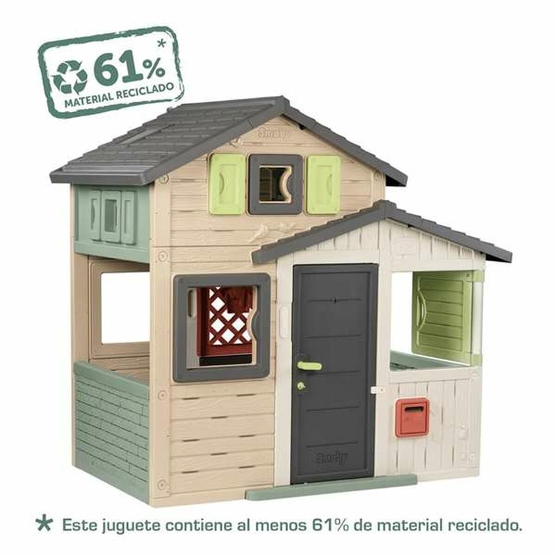 Vista lateral de la casa infantil Smoby Evo Friends, regalo para niños 3 años