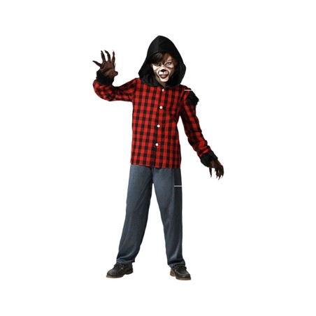 Disfraz niños hombre lobo para Halloween, listo para la diversión.