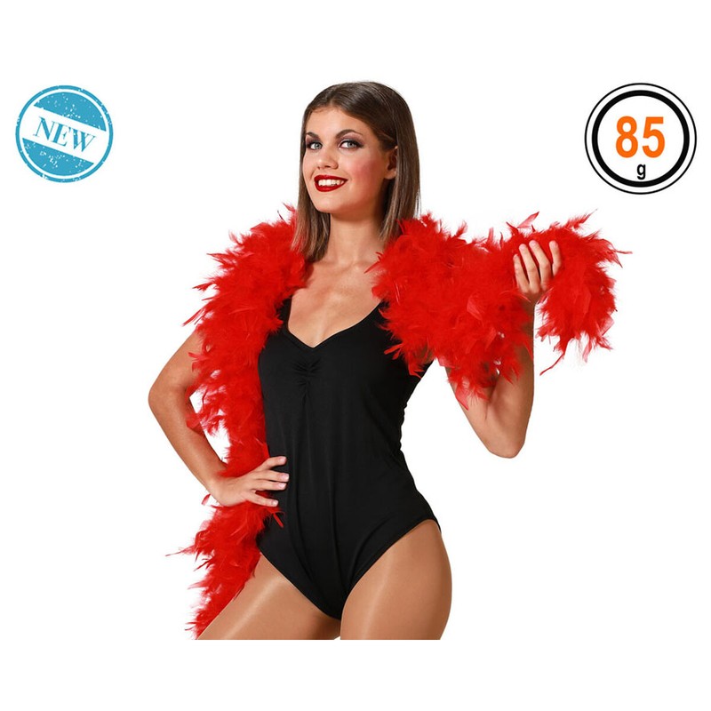Accesorio disfraz infantil: Boa Roja suave y ligera para completar cualquier look.