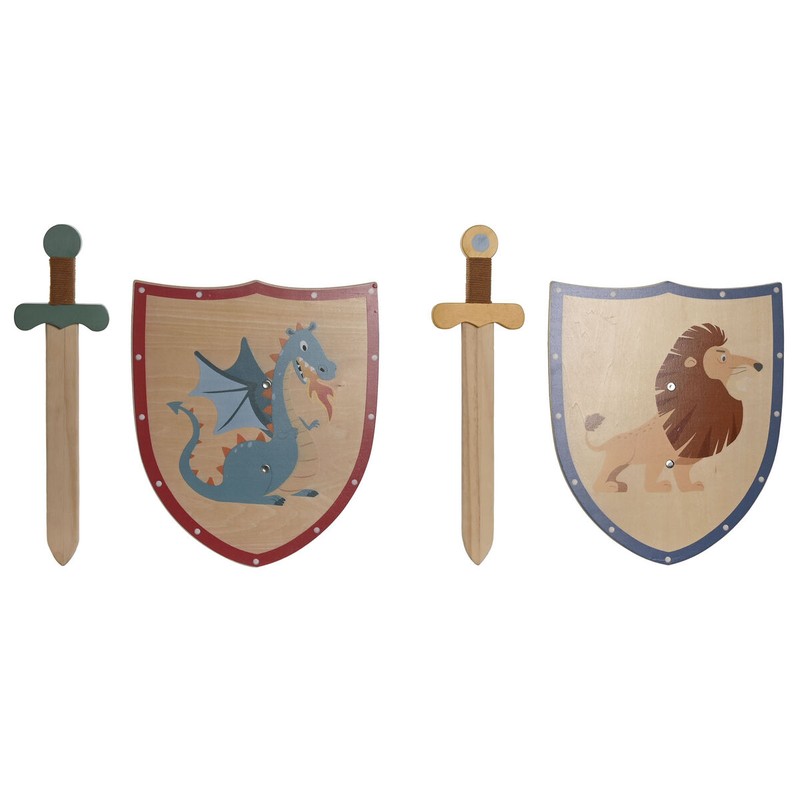 Espada de juguete madera para niños, pack de 2 unidades
