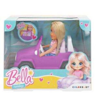 Muñeca infantil con vehículo y accesorios, ideal para niñas +3 años