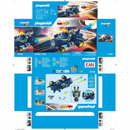 Playset Avión Espacial Playmobil Racing: Vista lateral en vuelo