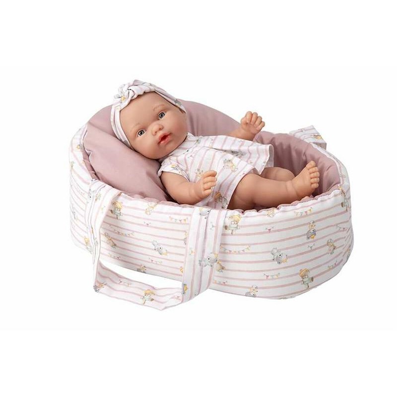 Muñeco Bebé Arias Elegance con capazo rosa