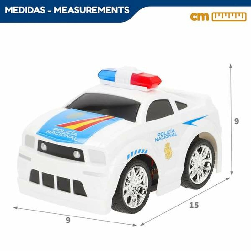 Coche de policía juguete en acción, fomentando la imaginación.