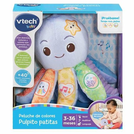 Juguete desarrollo sensorial: Peluche Pulpo Vtech en posición de juego