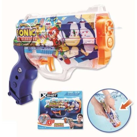 Pistola de agua X-Shot Nano Skins Sonic, diseño compacto y potente