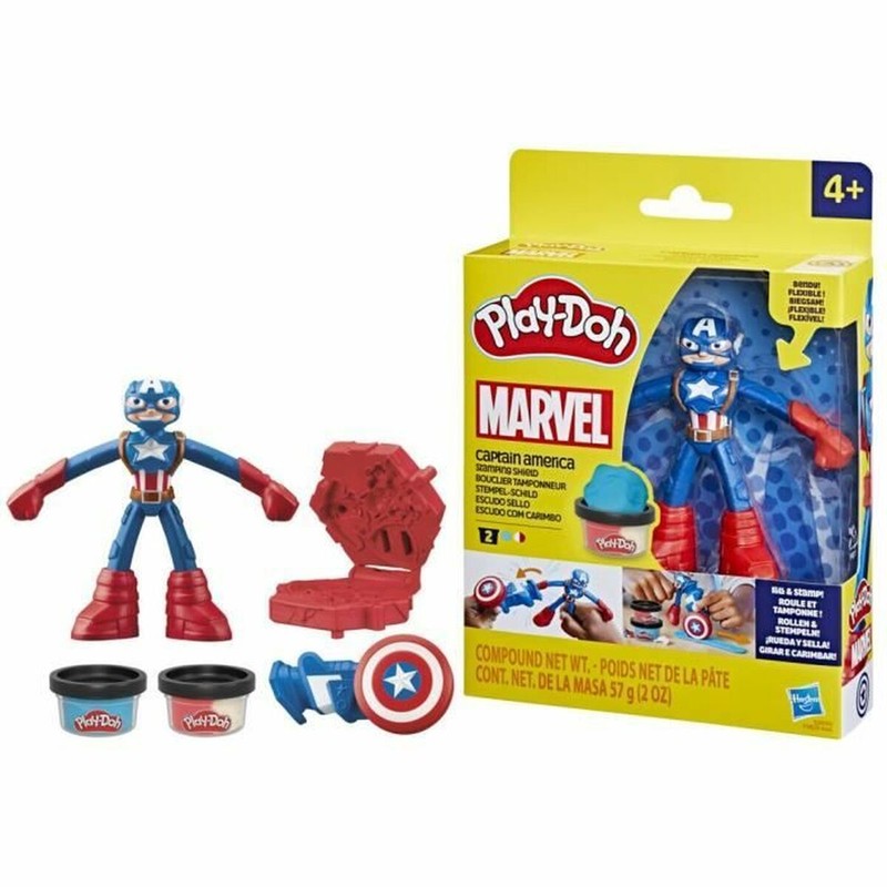 Manualidades niños Play-Doh Capitán América set escudo estampador