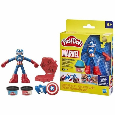 Manualidades niños Play-Doh Capitán América set escudo estampador