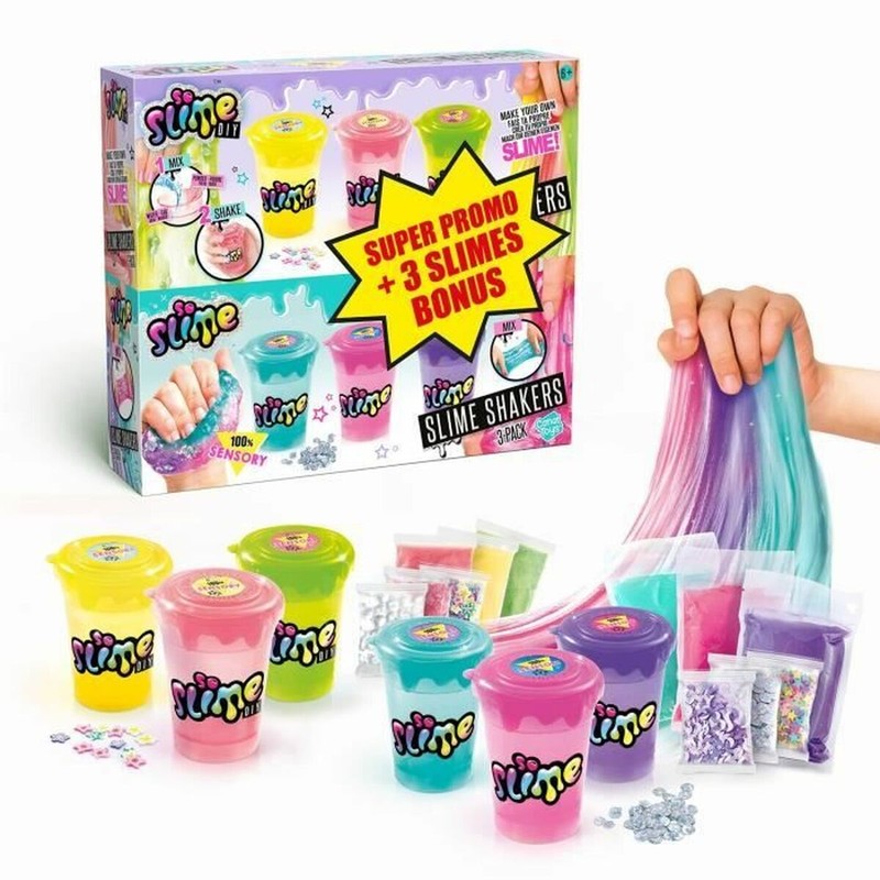 Juego de manualidades para niños con agitadores de slime y plastilina