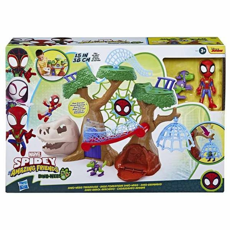 Playset Spidey base forestal con Dino-Webs de Hasbro