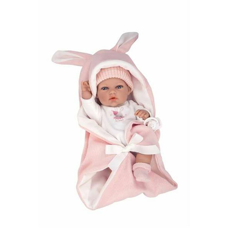 Muñeco Bebé Arias de 30cm con accesorios, un juguete simbólico para niños.