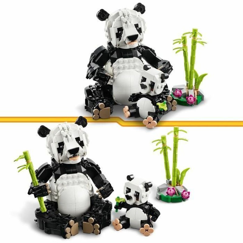 Juego construcción LEGO 8 años montando la familia Panda