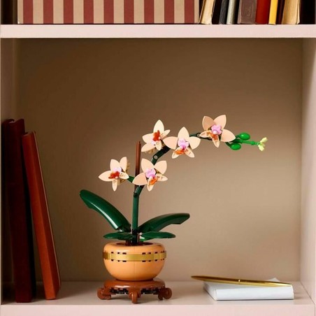 Orquídea LEGO de plástico, flor artificial duradera para exhibir