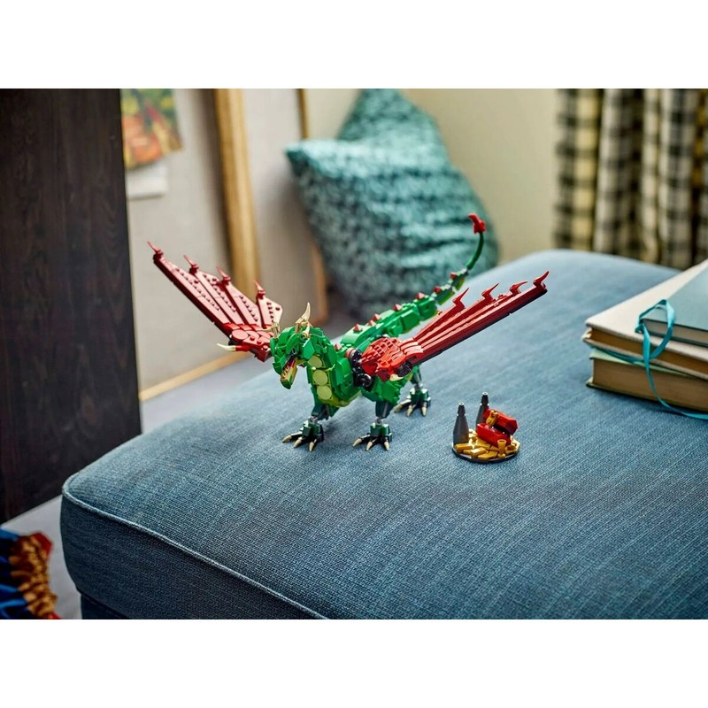 Set construcción educativo LEGO con figura de dragón y gigante