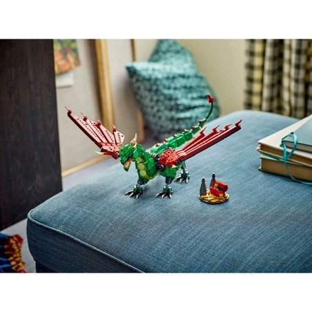 Set construcción educativo LEGO con figura de dragón y gigante