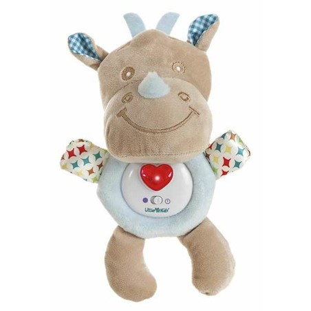 Peluche con luz y sonido de rinoceronte y perro, ideal para niños a partir de 3 años
