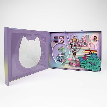 Detalle del disfraz infantil Collar Gabby's Dollhouse rosa