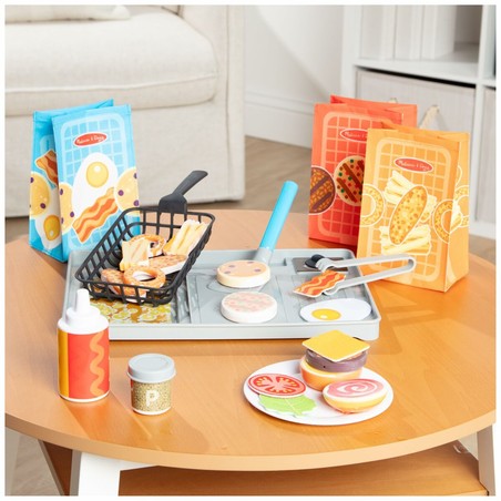 Juego cocina Melissa Doug con comida que cambia de color