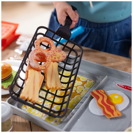Accesorios cocina juguete infantil con freidora y parrilla