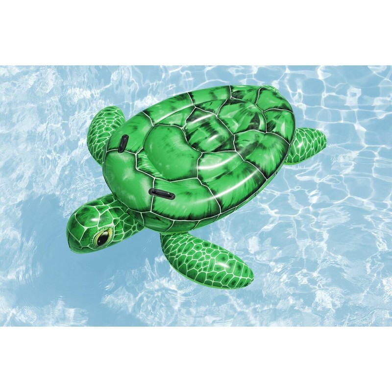 figura hinchable playa tortuga verde para diversión acuática