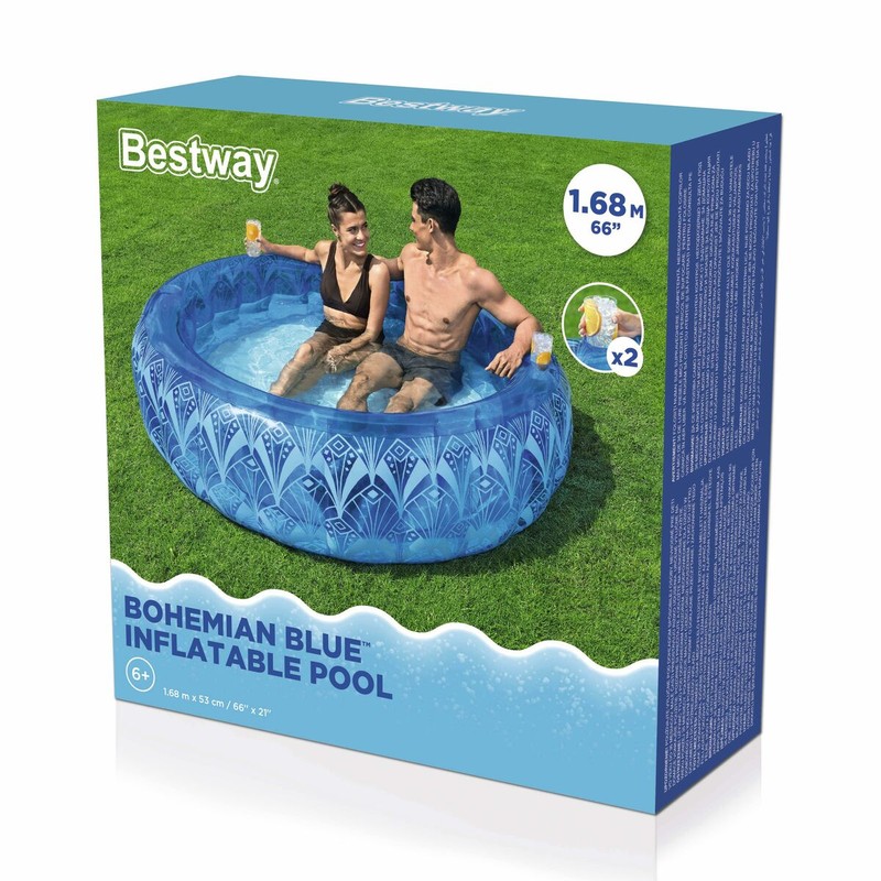 Detalles de la piscina hinchable 168x53 cm de PVC resistente