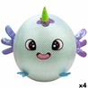 Peluche hinchable infantil Eolo Celeste, vista frontal con inflador