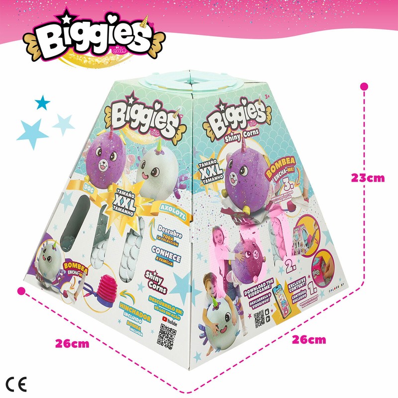 Pack de 4 unidades de peluche hinchable para niños en color celeste