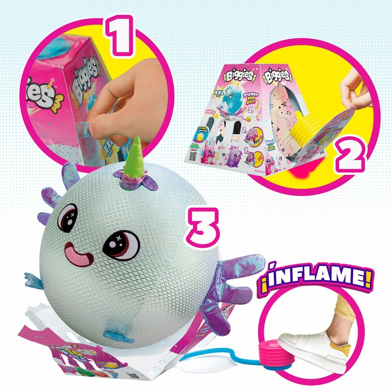 Peluche gigante hinchable Eolo en un entorno de juego infantil