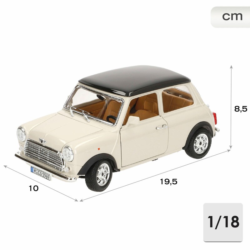 Detalles del coche escala 1:18 Bburago GT-Mini Cooper