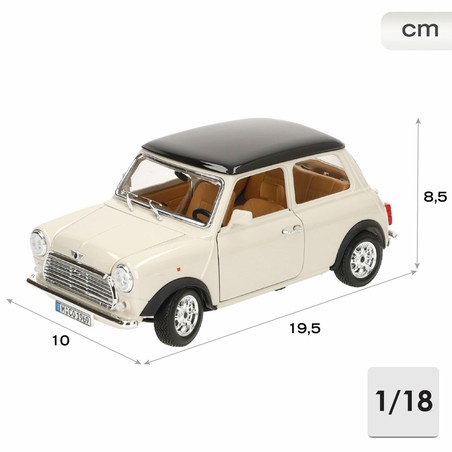 Detalles del coche escala 1:18 Bburago GT-Mini Cooper