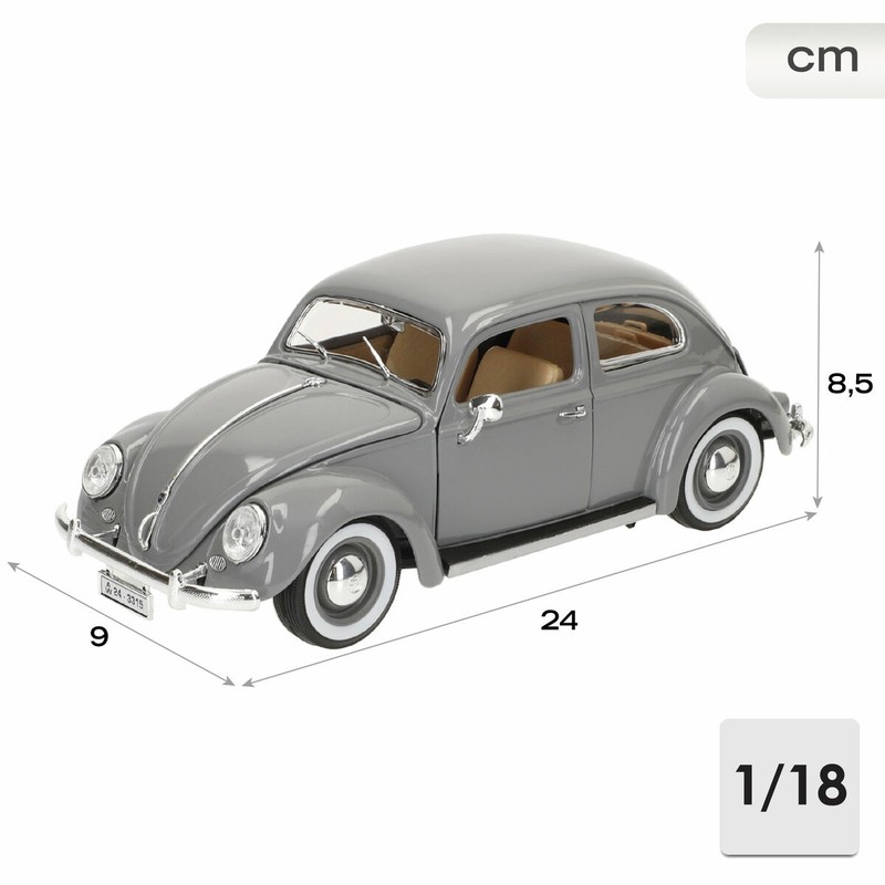 Modelo coche metal Bburago, interior del Volkswagen Beetle