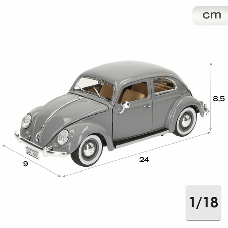 Modelo coche metal Bburago, interior del Volkswagen Beetle